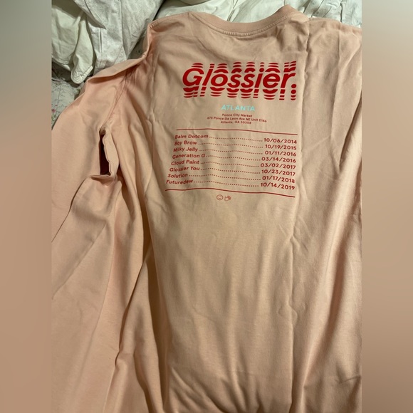 Glossier POP UP SHOP Atlanta tshirt limited edition size large rare - Picture 1 of 2